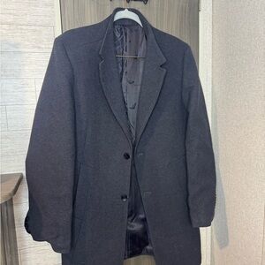 Eletop Men’s Classic Black Wool Coat Sz Lg